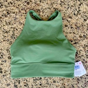 lululemon green high-collar bra